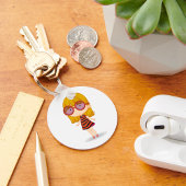 Meisje met grote glazen Sleutelhanger