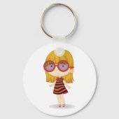 Meisje met grote glazen Sleutelhanger (Voorkant)