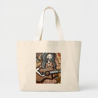 MEISJE MET GUITAR GROTE TOTE BAG