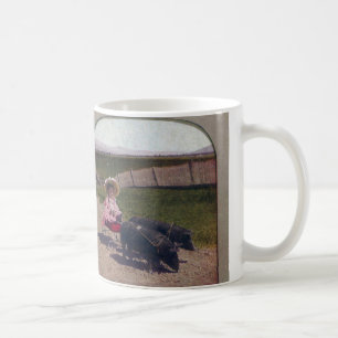 meisje met haar huisdieren koffiemok