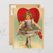  meisje met hart briefkaart (Voorkant / Achterkant)