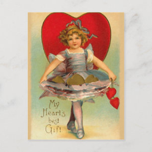 meisje met hart briefkaart