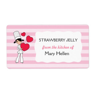 Meisje met hartenmotif - etiket