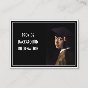 Meisje met het Afstuderen Pet Contactkaartje