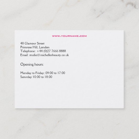 Meisje met het golvende brandmerkende pictogram visitekaartje (Achterkant)