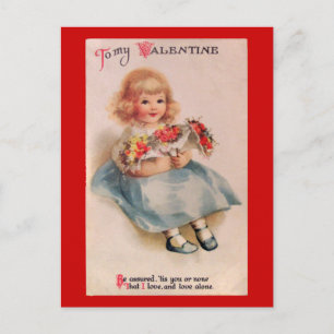 Meisje met het Vintage Briefkaart Valentin van