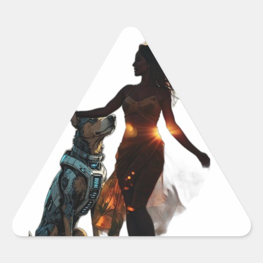 Meisje met hond Sticker (Voorkant)