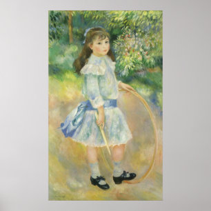 Meisje met Hoop van Pierre Renoir, Kunst Poster
