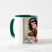 Meisje met Irish Setter Dog, Saint Patrick's Day Mok (Voorkant links)