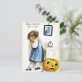 Meisje met Jack o' Lantern Briefkaart (Staand voorkant)