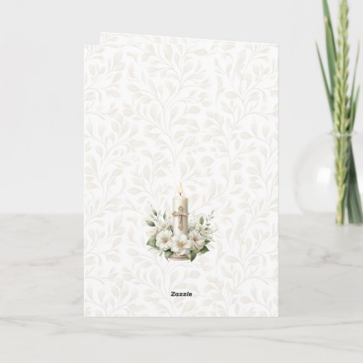 Meisje met kaars Eerste Communie Groet Kaart (Achterkant)