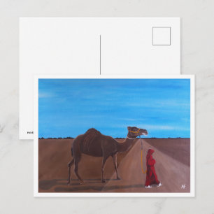 Meisje met kameelschilderij van Alfred Fox Briefkaart