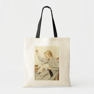 Meisje met kat, Albert Anker Tote Bag