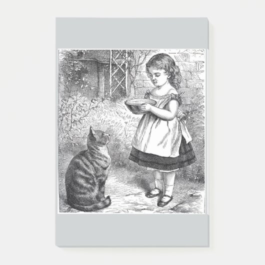  meisje met kat en melksausje post-it® notes (Voorkant)