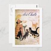 Meisje met katten, Alexandre Steinlen Briefkaart (Voorkant / Achterkant)