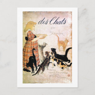 Meisje met katten, Alexandre Steinlen Briefkaart