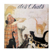 Meisje met katten, Alexandre Steinlen Tegeltje (Voorkant)