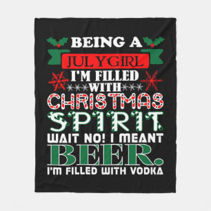 Meisje met kerst in de kiem fleece deken