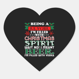 Meisje met kerst in de kiem hart sticker