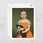 Meisje met Kitten, William Thompson Bartol Briefkaart (Voorkant / Achterkant)