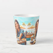 Meisje met koffiepauze latte mok (Voorkant)