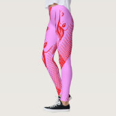 Meisje met lang haar op roze met rood leggings (Links)