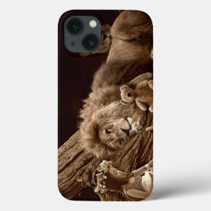 Meisje met Lion en Teddy Bear iPhone 13 Hoesje