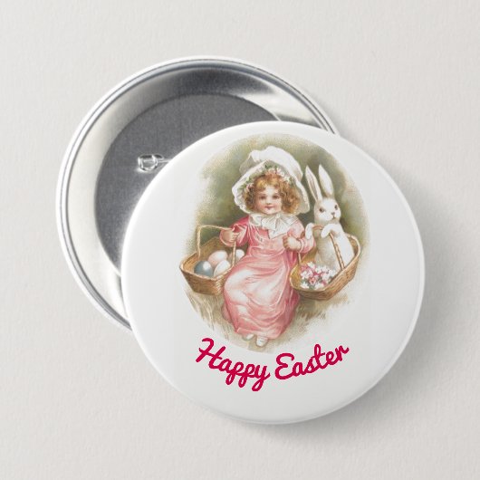 meisje met manden Button (Voorkant /achterkant)