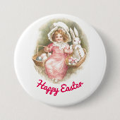 meisje met manden Button (Voorkant)