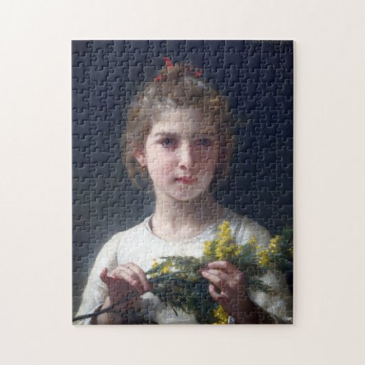 Meisje met Mimosa, Bouguereau Legpuzzel (Verticaal)