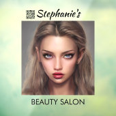 Meisje met mooie blauwe ogen Schoonheidssalon met  Raamsticker (Vel 3)