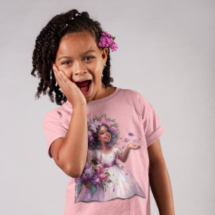 Meisje met mooie lentebloemen t-shirt