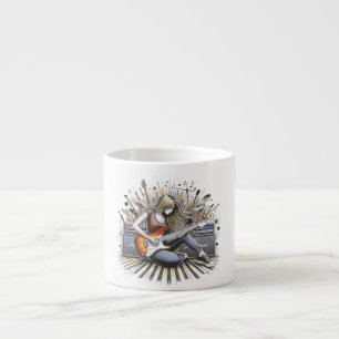 Meisje met muzikale sfeer espresso kop