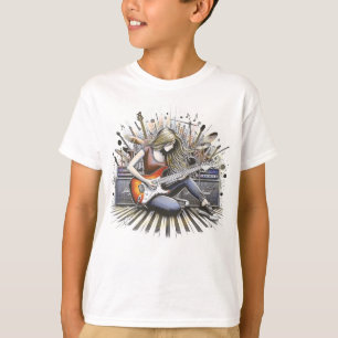 Meisje met muzikale sfeer t-shirt