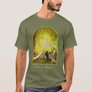 Meisje Met Paard Bloemen Fantasie Kunst Persoonlij T-shirt