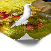 Meisje met paardenbloemen Fantasy Art Poster (Hoek)