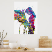 Meisje met paardenkleurig poster (Keuken)