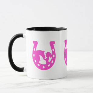 Meisje met paardenpaars en Western Pet met warmroz Mok