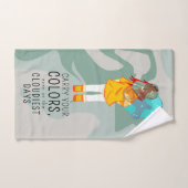 Meisje met paraplu in de wind Positief Quote Bad Handdoek (Handdoek)