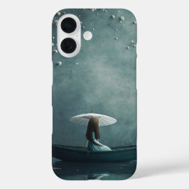 Meisje met parasol in boot iPhone 16 Hoesje