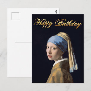 Meisje met parel oorbel 1665 Gefeliciteerd Briefkaart