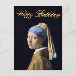 Meisje met parel oorbel 1665 Gefeliciteerd Briefkaart