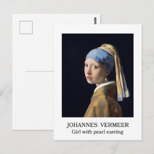 Meisje met parel oorbel 1665 Johannes Vermeer Briefkaart