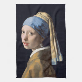 Meisje met parel oorbel 1665 Johannes Vermeer Theedoek