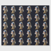 Meisje met parel oorbel blazen van een bubble gum cadeaupapier (Vlak)