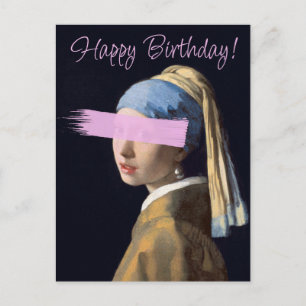 Meisje met parel oorbel Verjaardagswensen  Briefkaart