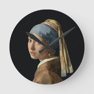 Meisje met parelaarde, c.1665-6 (olie op doek) ronde klok