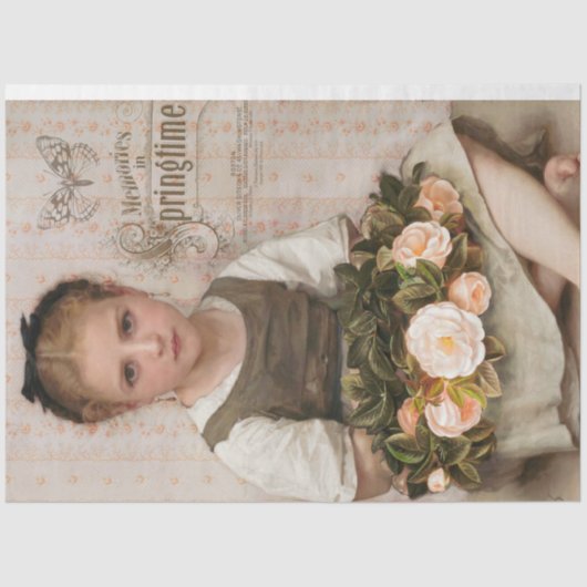 meisje met perzikenRozen ontkoppelen Tissuepapier (Voorkant)