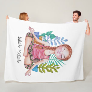 Meisje met Planten Fleece Deken