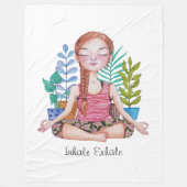 Meisje met Planten Fleece Deken (Voorkant)